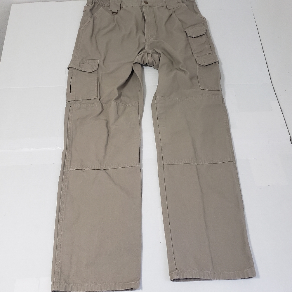 5.11 Tactical Cargo Workwear Pant Men's 34x36 Beige Tan 100% Cotton preowned - Picture 2 of 9